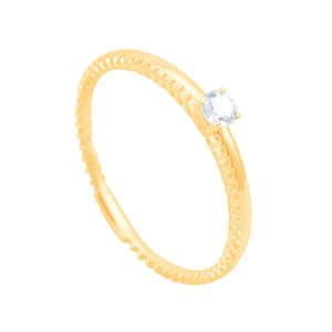 Anel Solitário em Ouro 18K com Diamante de 10 Pts - AU10765