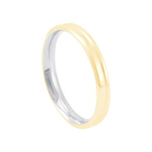 Aliança em Aço com Ouro 18K Chanfrada - AU10860