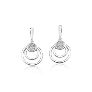 Brinco em Prata 925 Círculos com Zircônias - PL15751