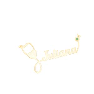 Pingente em Ouro 18K Personalizado com Nome e Profissão 7 letras - AU10845