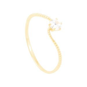 Anel em Ouro 18K Solitário com Zircônia - AU10923
