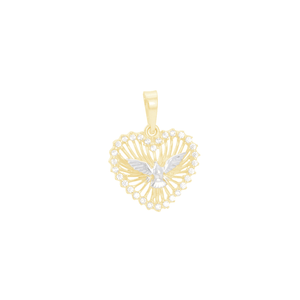 Pingente em Ouro 18K Coração com Divino - AU10532