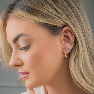 Piercing Fake em Ouro 18k com Diamantes - AU10119