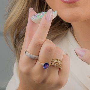 Anel Bananinha em Ouro 18K com Diamantes - AU10959