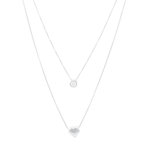 Colar Prata 925 com Coração - PL16163