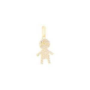 Pingente em Ouro 18k Menino com Zircônias - AU10990