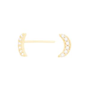 Brinco em Ouro 18K Lua com Zircônias - AU11041