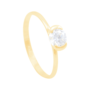 Anel em Ouro 18K Solitário com Zircônia - AU11018