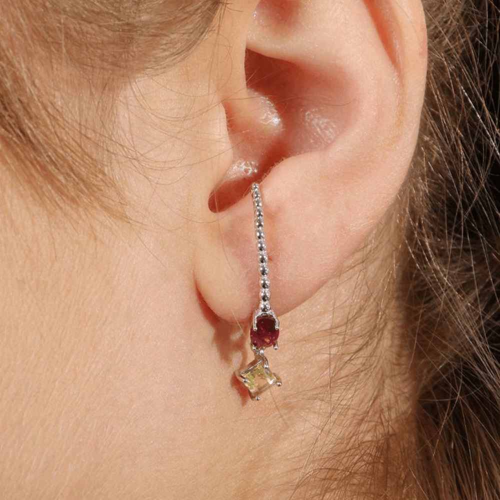 Brinco Ear Hoock com Pedras Naturais - PL16378 - Bruna Tessaro Joias