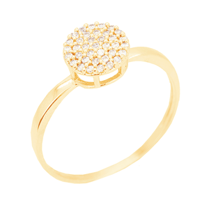 Anel em Ouro 18K Pavê com Zircônias - AU11082