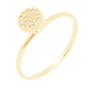 Anel em Ouro 18K Pavê com Zircônias - AU11057
