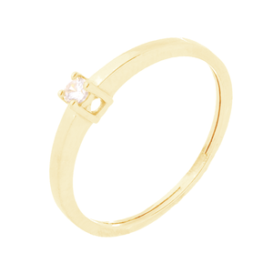 Anel em Ouro 18K Solitário com Zircônia - AU11051