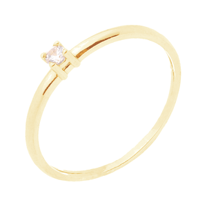 Anel em Ouro 18K Solitário com Zircônia - AU11053