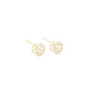 Brinco em Ouro 18K Pavê Redondo com Zircônias - AU11066