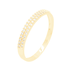 Anel em Ouro 18K Aparador Cravejado com Zircônias - AU11153