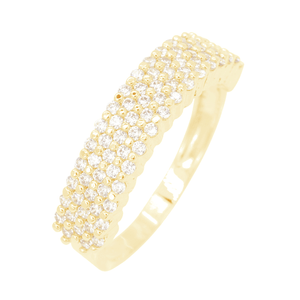 Anel em Ouro 18K Cravejado com Zircônias - AU11156