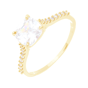 Anel em Ouro 18K com Zircônias Cravejadas - AU11161