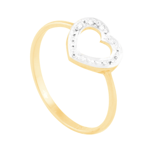 Anel em Ouro 18K Coração com Diamantes - AU1323