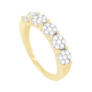 Meia Aliança em Ouro 18K com Diamantes - AU1310