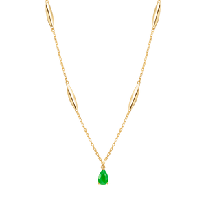 Colar Ouro 18K Gota Nefrita - AU11299
