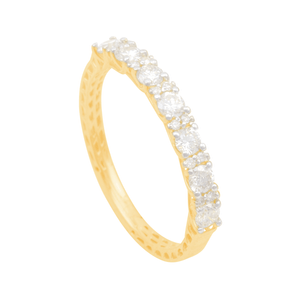 Meia Aliança Ouro 18K Diamantes - AU11292