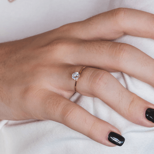 Anel Solitário Ouro 18K com Zircônia 5MM - AU6624