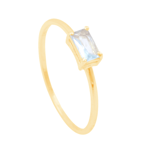 Anel em Ouro 18K com Zircônia Baguete - AU11320
