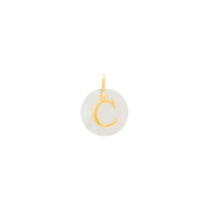 Pingente em Ouro 18K Madrepérola Letra C - AU11362