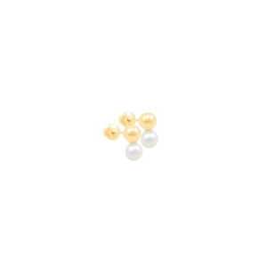 Brinco Infantil em Ouro 18K Bola com Pérola - AU11422