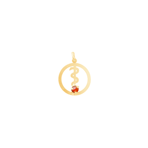 Pingente Ouro 18K Medalha Odontologia - AU11419