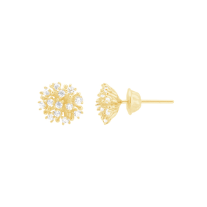 Brinco em Ouro 18K Chuveiro de Zircônias - AU11461
