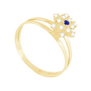 Anel de Formatura em Ouro 18k com Zircônias - AU7073