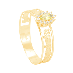 Anel de Formatura em Ouro 18K Farmácia com Zircônia - AU11538