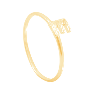 Anel em Ouro 18K Letra E Frisada - AU11551