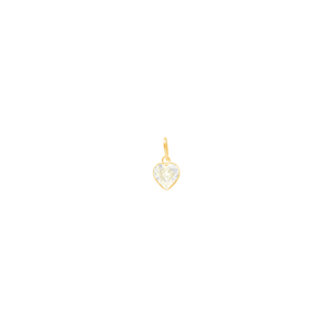 Pingente em Ouro 18K Coração 5MM Zircônia White - AU11566