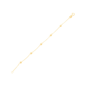 Pulseira Infantil em Ouro 18K Bolinhas Malha Portuguesa - AU11569