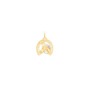Pingente em Ouro 18K Ferradura com Cavalo - AU11595
