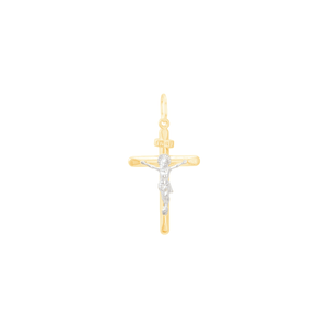 Pingente em Ouro 18K Crucifixo com Ouro Branco 18K - AU11619