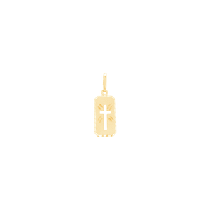 Pingente em Ouro 18K Placa Cruz - AU11623