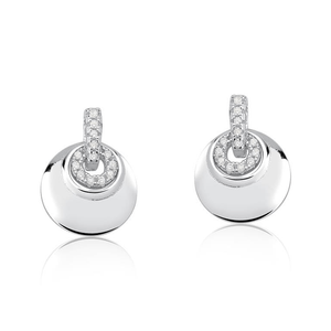 Brinco em Prata 925 Redondo com Zircônias - PL17492