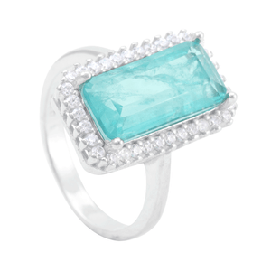 Anel em Prata 925 Cristal com Zircônias - PL17633