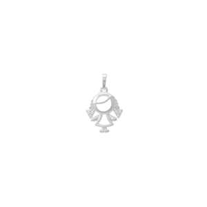 Pingente em Prata 925 Menina com Zircônias - PL17699