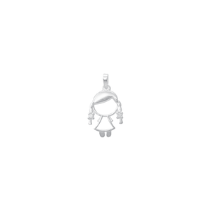 Pingente em Prata 925 Menina com Zircônias - PL17698