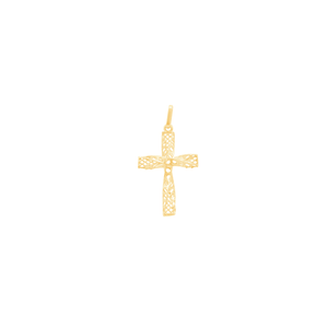 Pingente em Ouro 18K Cruz 3D Vazada - AU11692