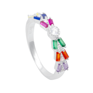 Anel em Prata 925 Zircônias Color - PL17921