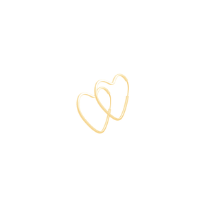 Brinco Argola em Ouro 18K Coração Fio Abaulado 17MM - AU10997