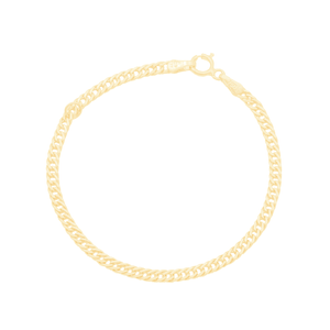 Pulseira Infantil Elos Português com Figa em Ouro 18K - AU11742