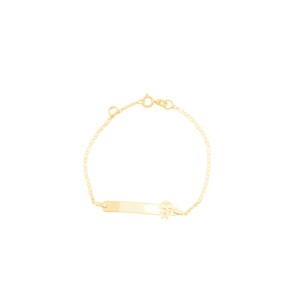 Pulseira Infantil em Ouro 18K Placa com Menino - AU11485