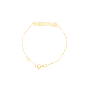 Pulseira Infantil em Ouro 18K Placa com Nossa Senhora - AU11482