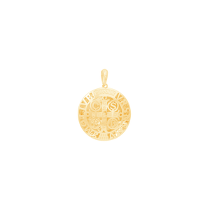 Pingente em Ouro 18K Medalha São Bento M - AU11787